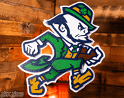 Notre Dame Fighting Irish Football Leprechaun 3D Vintage Metal Wall Art