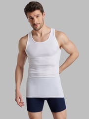 Fruit of the Loom Men's Premium A-Shirt, White 4 Pack