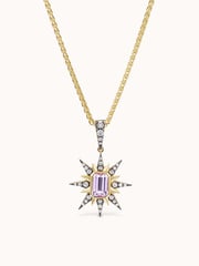 Starburst Charm Necklace Pink Sapphire