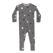 Halloween Boo Crew Small Ribbed Zip Romper