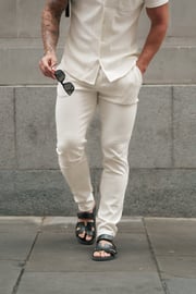 Father Sons Jersey Cord Slim White Trousers - FSR015 (PRE ORDER 11TH AUGUST)
