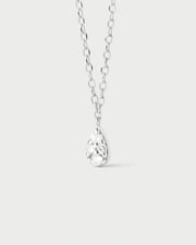 Collar solitario de diamantes y oro blanco Rio