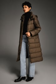 Long Hooded Quilted Puffer Jacket