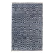 Herringbone Handwoven Indoor/Outdoor Rug | Navy/Ivory