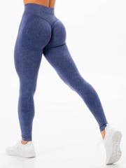 Stonewash Scrunch Seamless Leggings - Navy Stonewash
