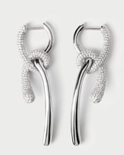 Pave Twist silver hoops