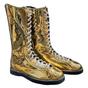 Metallic Gold Wrestling Boots