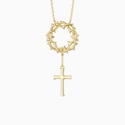 Crown of Thorns Cross Necklace