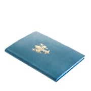 Gold Lily Blue Leather Notebook