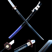 The Giyuu Tomioka Handmade Katana Clay Tempered T10 Steel From Demon Slayer
