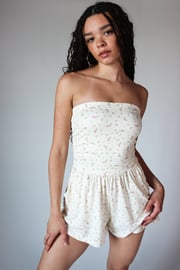 Ditsy Floral Strapless Romper