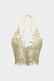 Lace Cut Out Tie Up Zipper Cami Top