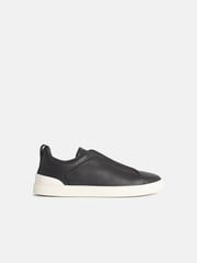 'TRIPLE STITCH' BROWN LEATHER SNEAKERS
