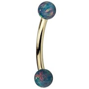 Teal Opal 14K Gold Curved Barbell