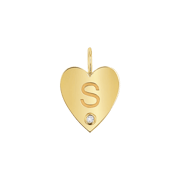 Engravable Diamond Initial Heart Charm