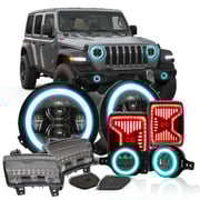 LED Lights Combo Kits for Jeep Wrangler 2018-2025 JL/JLU  - RGBW Headlights & Fog Lights, Side and Tail lights