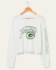 Women's Green Bay Packers Touchdown Long Sleeve Crop Tee