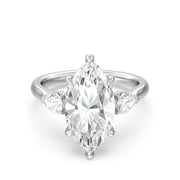 Elegance Pear Side Stone Engagement Ring