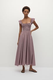 Eudora Midi Dress Gingham Deep Red