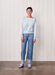 Softest Fleece Crewneck Pullover in Dove Blue