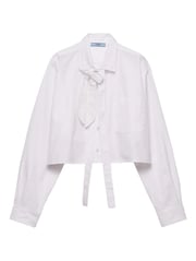 bow-collar patch-pocket shirt