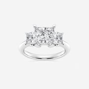 3 1/5 ctw Princess Lab Grown Diamond Three-Stone Ring Platinum, FG, VS2+