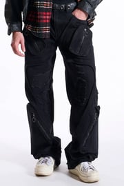 Street Fashion Relaxed Fit Denim (Jet Black) (M8194D)