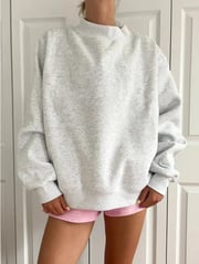 Pearl Grey Basic Blank Mockneck Sweatshirt