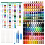 80 Spools Embroidery Thread with 50 Sewing Thread Spools & Bobbins