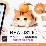 Ink Brushes Fine Liners for Procreate by Julia Dreams