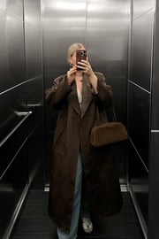Faux Suede Trenchcoat