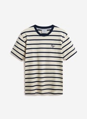 Breton Stripe T Shirt | Organic Cotton | Ecru with Navy