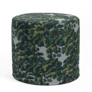 Elora 18x16 Round Ottoman, Forest Green