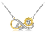 Nature Infinity Sunflower 18K Yellow Gold Plated Pendant Necklace