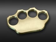 MILSPIN 3/4lb Brass Knuckle Non-Customizable Solid Brass Paperweight (MILSPIN Logo Only)
