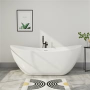62 in. Acrylic Freestanding Soaking Slipper Bathtub