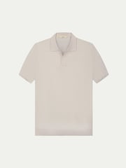 Shortsleeve Buttonless Polo Ecru