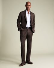 Italian Flannel Suit - Chocolate Brown