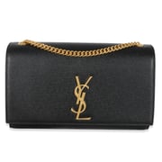 Black Grain De Poudre Medium Kate Chain Bag