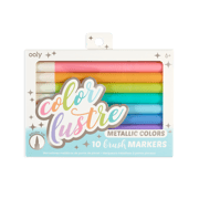 Color Lustre Metallic Brush Markers - Set of 10