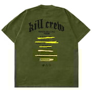 OVERSIZED INNER DEMONS TOUR T-SHIRT - OLIVE / BLACK