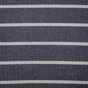 Dusty Blue-Gray Cotton-Poly Stretch Spanx Stripe Rib Knit Fabric