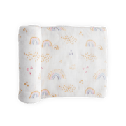 Deluxe Muslin Swaddle Blanket - Rainbows & Raindrops