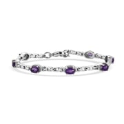 EverTrue African Amethyst 3.70 ctw Bracelet in Stainless Steel (7.00 In)