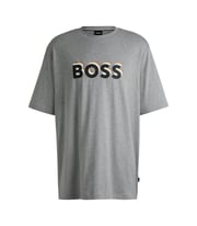 Cotton-jersey T-shirt with layered-effect logo