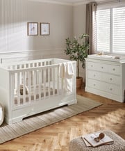 Oxford 2 Piece Cotbed Set with Dresser Changer - White