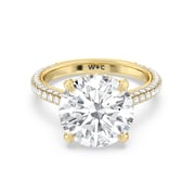 Elegance Diamond Studded Gallery Hidden Halo Engagement Ring (E+ VVS+)