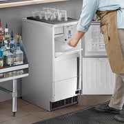 Hoshizaki AM-50BAJ 14 7/8" Air Cooled Undercounter Top Hat Cube Ice Machine - 51 lb.