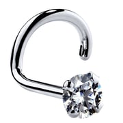 2.5mm Medium Cubic Zirconia 14K Gold Nose Ring