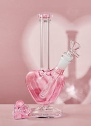 PINK HEART BONG with matching heart bowl